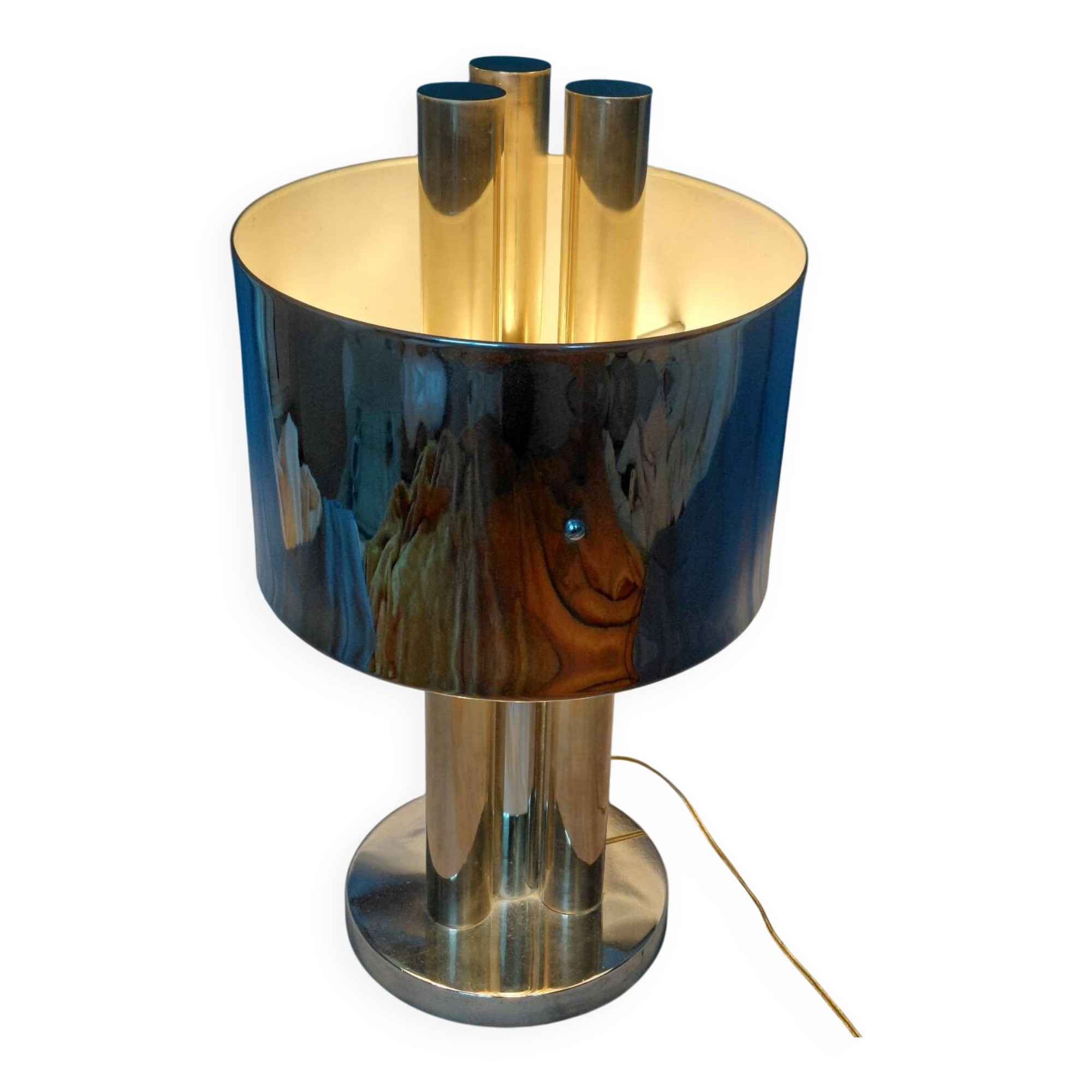 Vintage 1970s metal tubular lamp