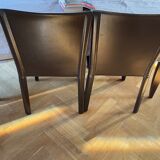Lot 4 chairs moka cinna brown leather