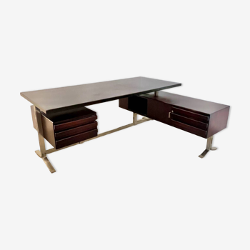 Bureau d'angle president vintage en palissandre design Gianni Moscatelli vintage