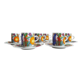 Villeroy and Boch Acapulco mugs and saucers set of 6, colorful coffee or tea sets