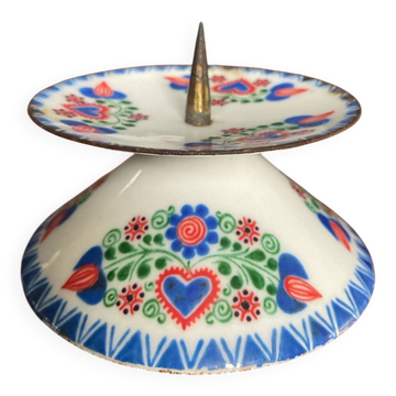 Bougeoir Poljak en tôle émaillée, années 50-60