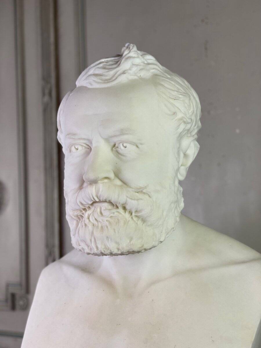 White marble statue bust signed Cassano