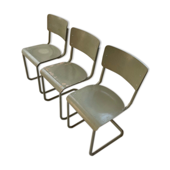 Trio de chaises Tubax 1950