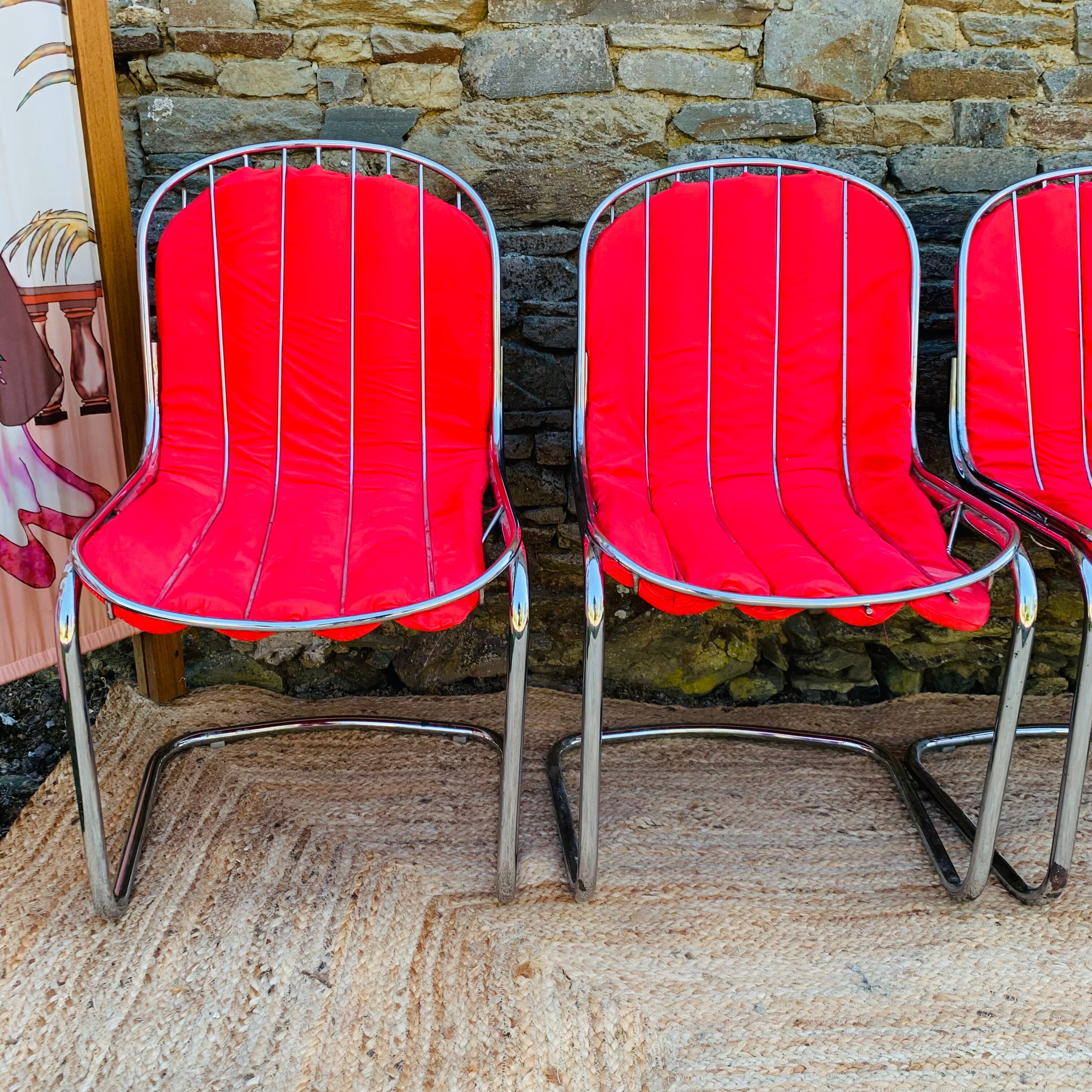 Set of 4 chairs metal Italian design