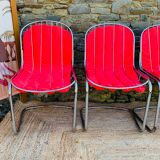 Ensemble de 4 chaises métal design italien