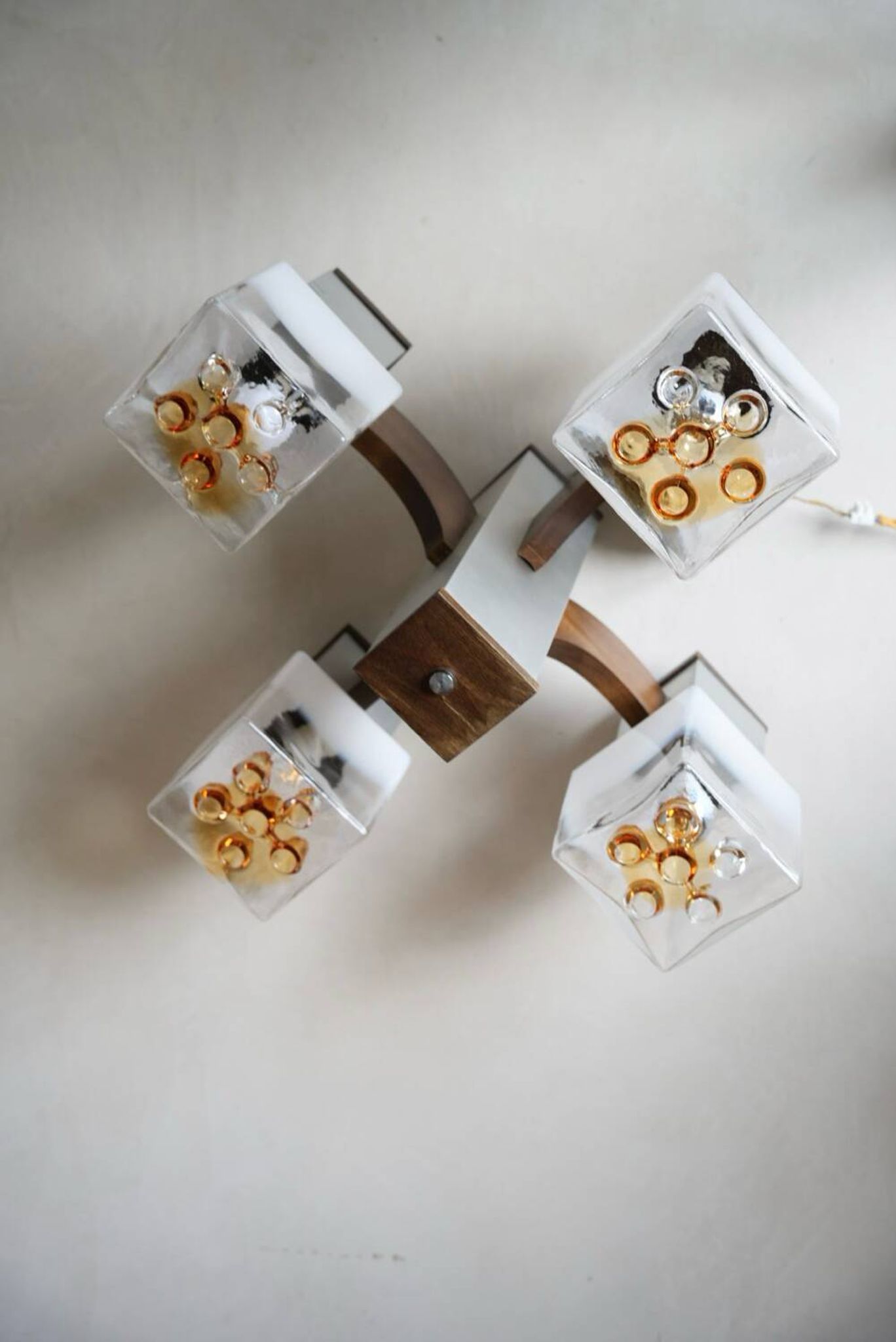 Lustre cubique Gaetano Sciolari pour Mazzega