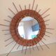Wicker sun mirror 36 cm/ vintage 60s-70s