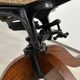 Chaise de bureau pivotante en chêne avec siège en rotin