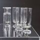 Set of 6 transparent glass flutes/coupes in very good condition.