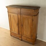 Classicist wardrobe from around 1840, solid oak, Austria