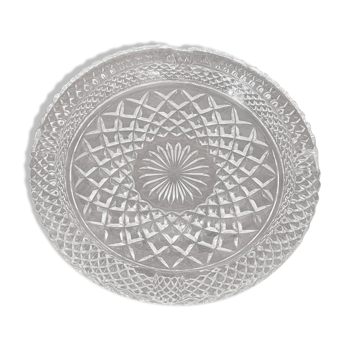 Ashtray empty pockets in cut glass 21,5cm