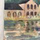 Oil painting on vintage cardboard