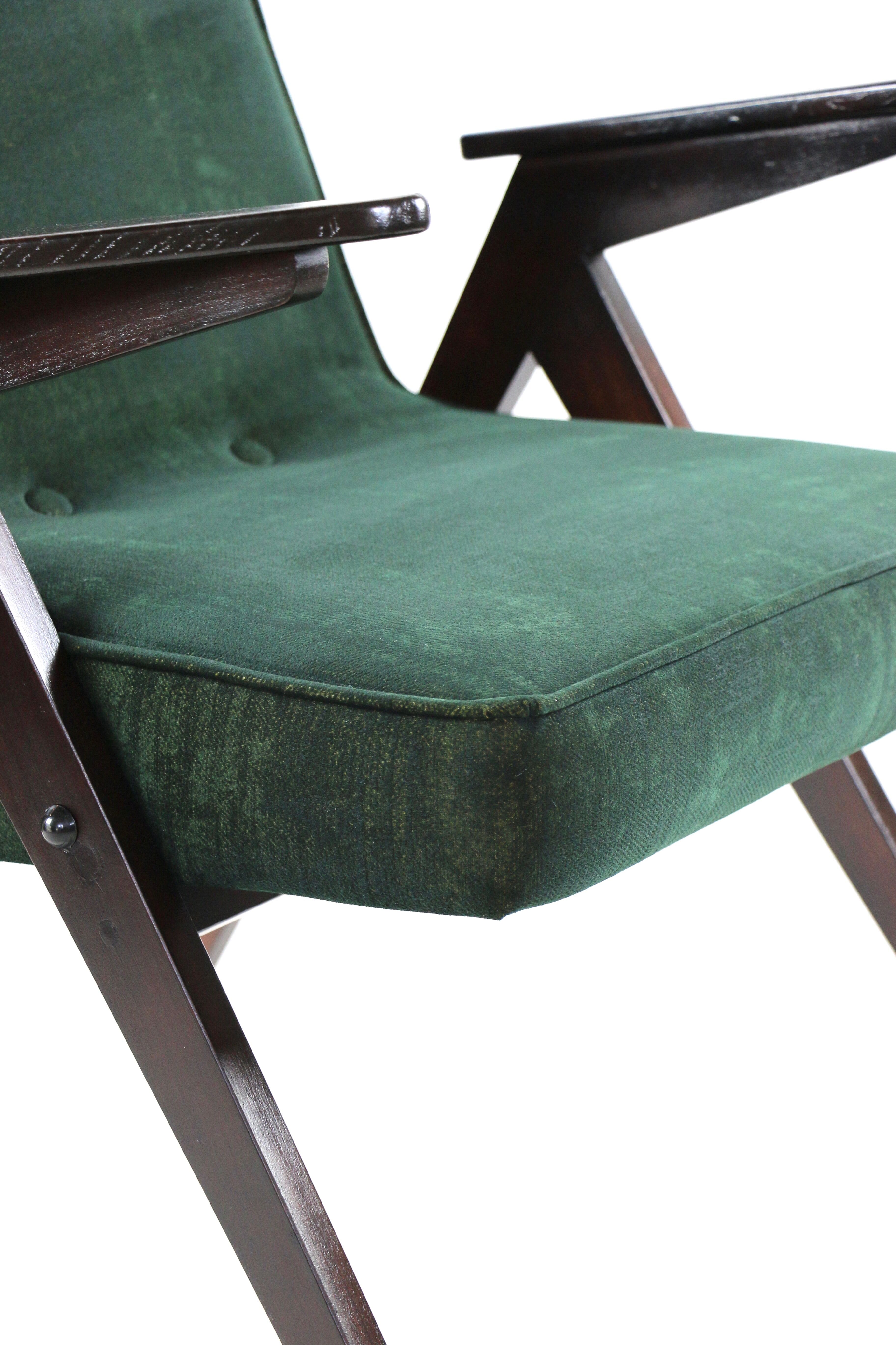 Green armchair by Józef Chierowski, 1970