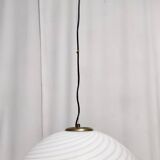 Suspension réglable en verre de Murano blanc et laiton brossé par VeArt