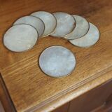 Mother-of-pearl and brass coasters
