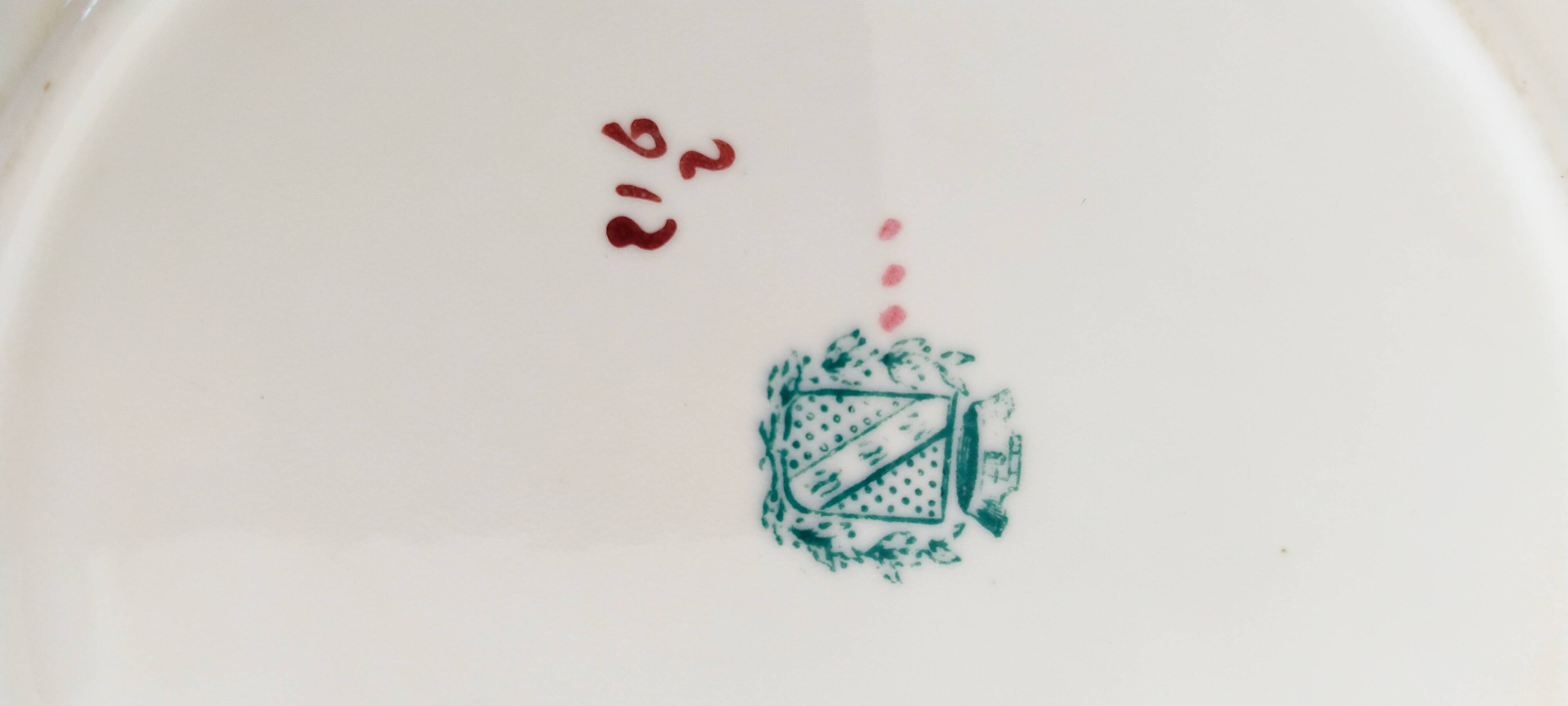 Porcelain dessert plate, Minton Decor 216, pink, Sarreguemines