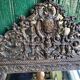 Louis xvi style repousse brass mirror with glass beads