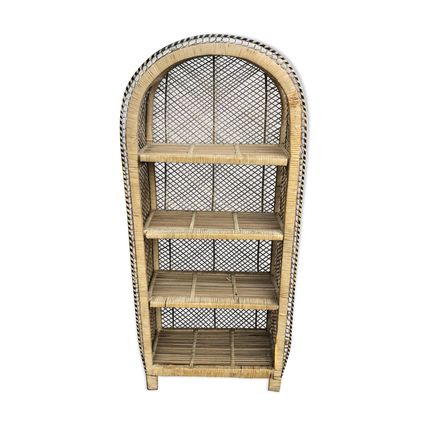 Étagère buri en osier & rotin