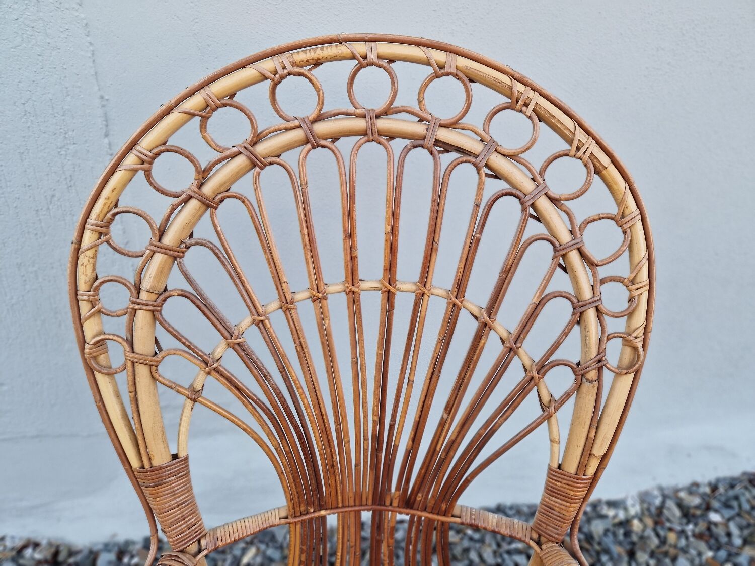 Emmanuelle style rattan wicker armchair