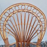 Emmanuelle style rattan wicker armchair