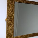 Miroir art-déco or au décor végétal 52x31cm