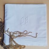 Old drape embroidered monogram initials D B