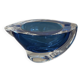 Val-saint-lambert, bowl or ashtray in cut crystal, around 1960