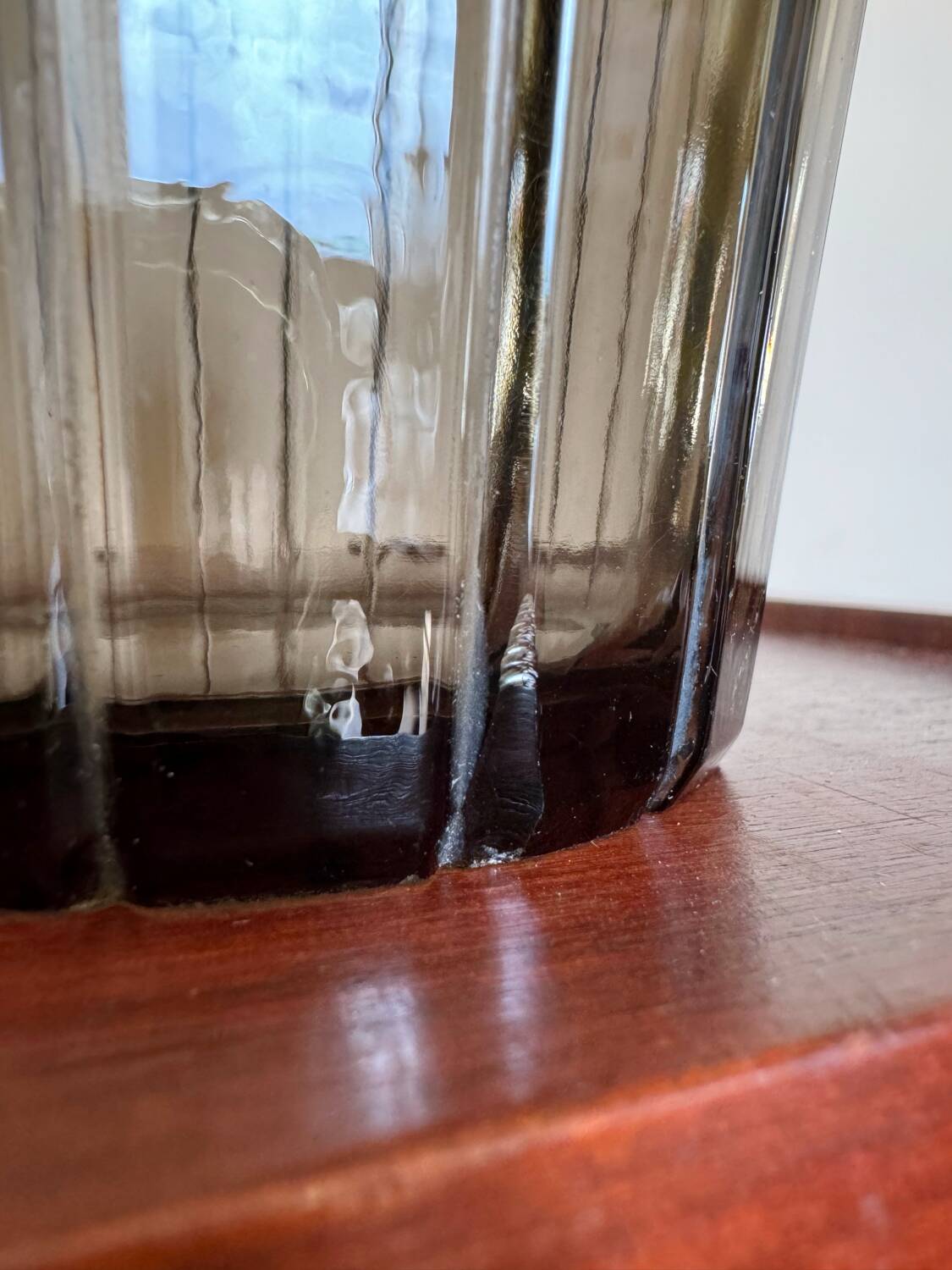 Art Deco amber glass vase