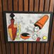 Furniture bar with vintage cocktails, teak blades and earthenware -1960s