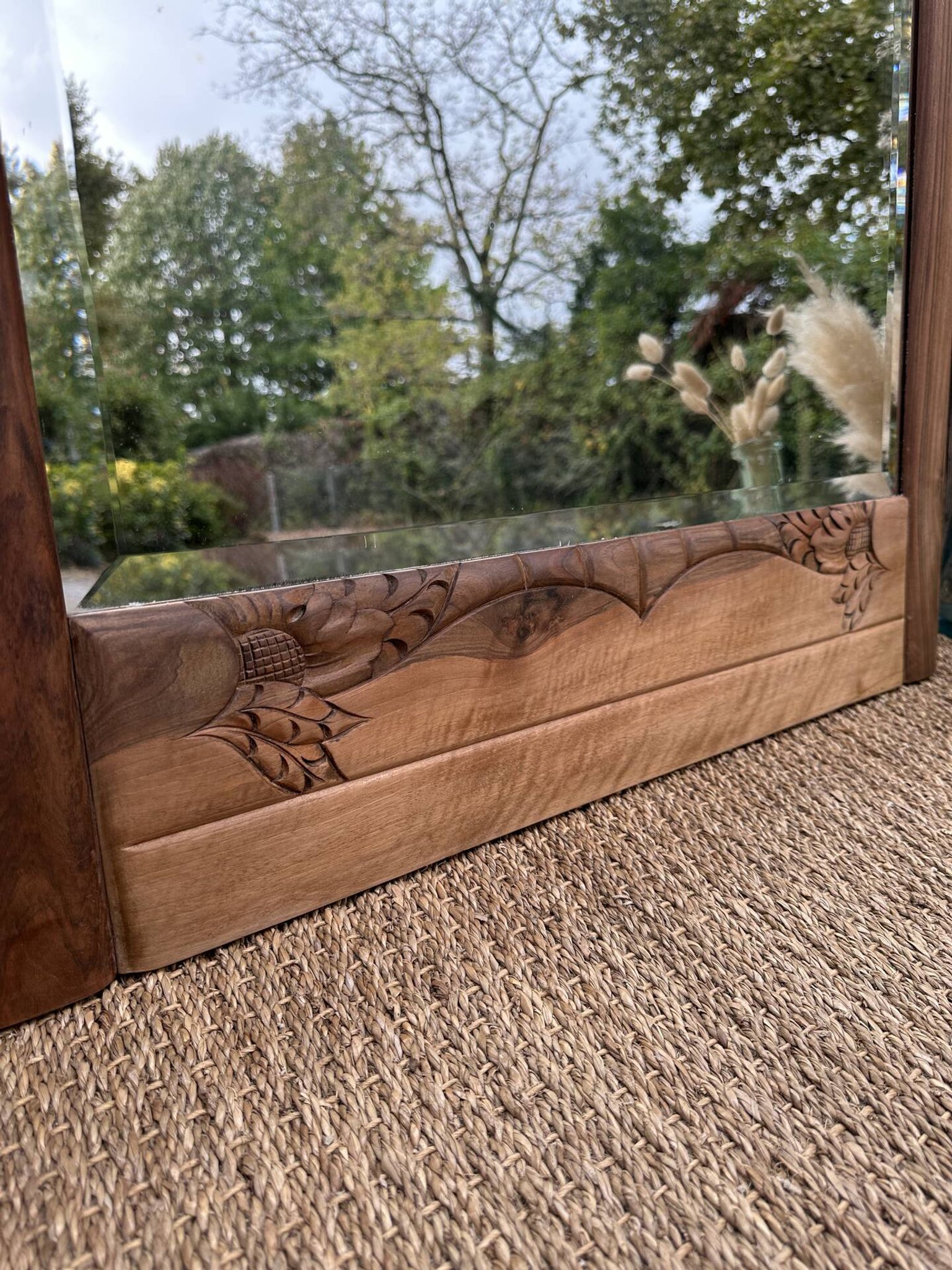 Art Deco walnut mirror