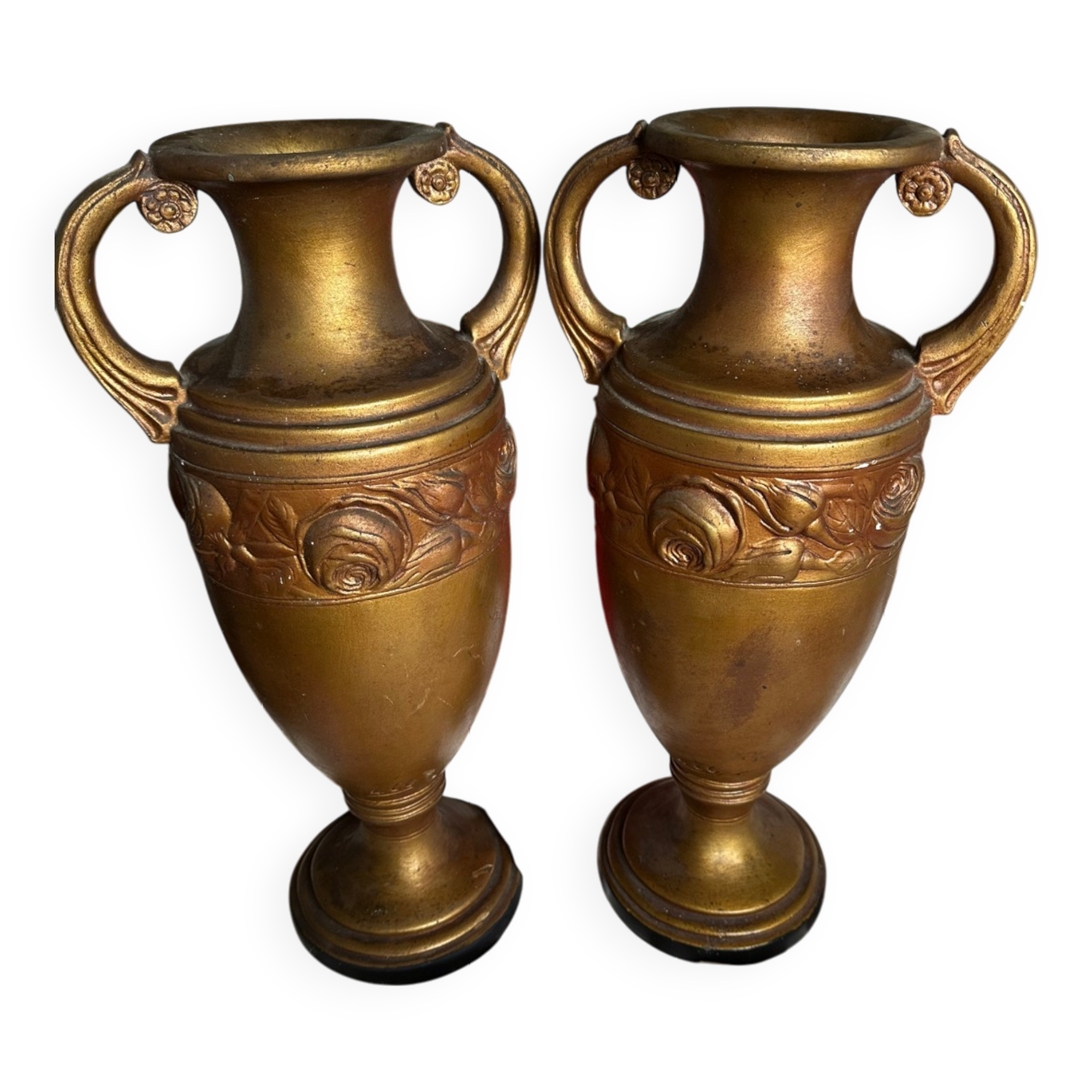 Pair of plaster amphorae