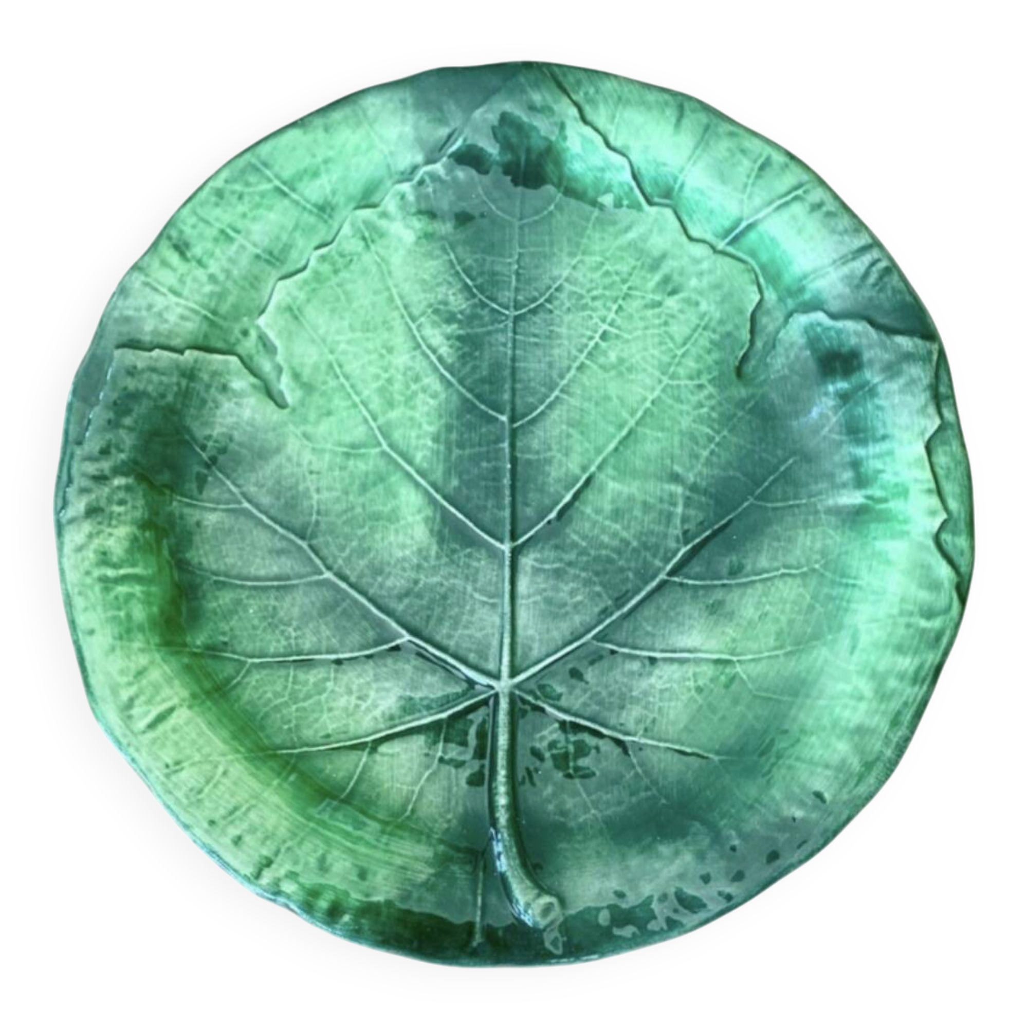 Barbotine plate leaf the red cedar