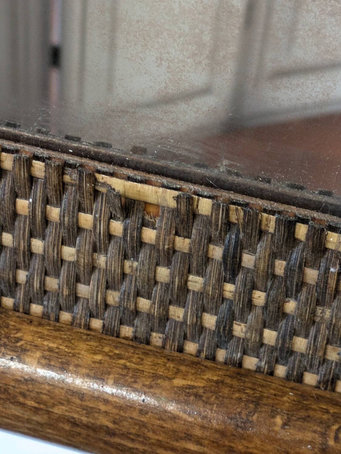 Bamboo rattan mirror