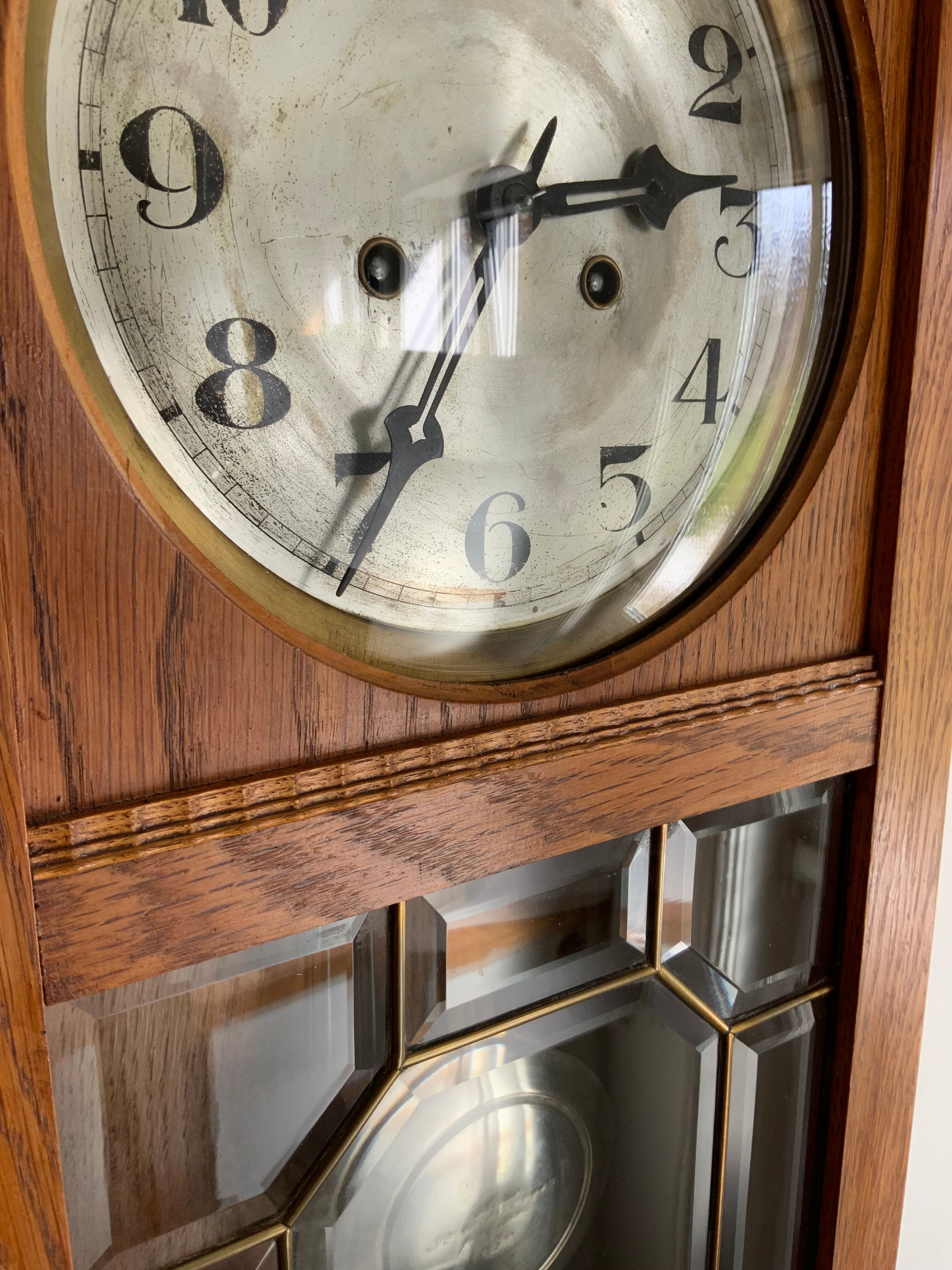 Art Deco Gustav Becker Oak Wall clock 1920s