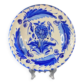 Début 19ème Talavera Faïence émaillée Espagnol Bleu et Blanc Assiette peinte