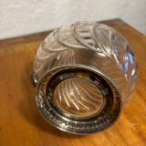 Carafe aiguière en cristal et argent vers 1890