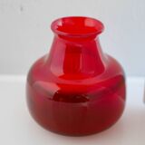 Scandinavian Mid-Century Modern Red Glass Vase by Erik Höglund