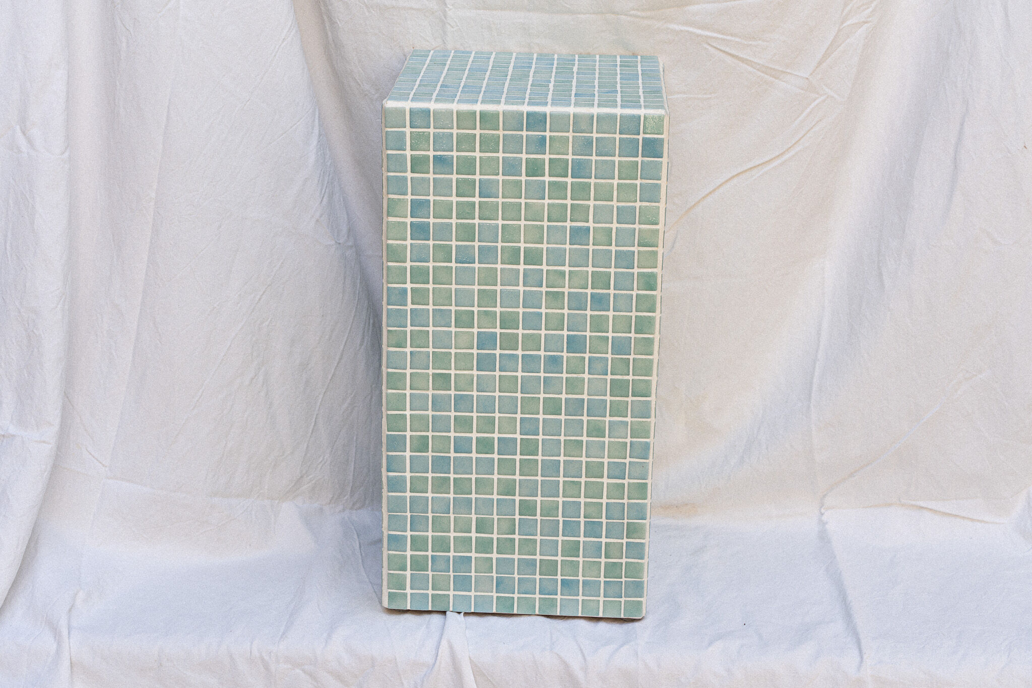 Blue/green column side table 64x32 cm