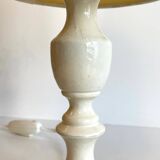 Vintage White-Cream Lacquered WOOD LAMP