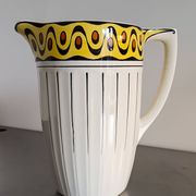1 very large BFK (Boch Frères Keramis) Ambra 801 L jug. White, black lines and decorated band