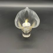 Photophore vintage en verre transparent en forme de fleur de calla – a