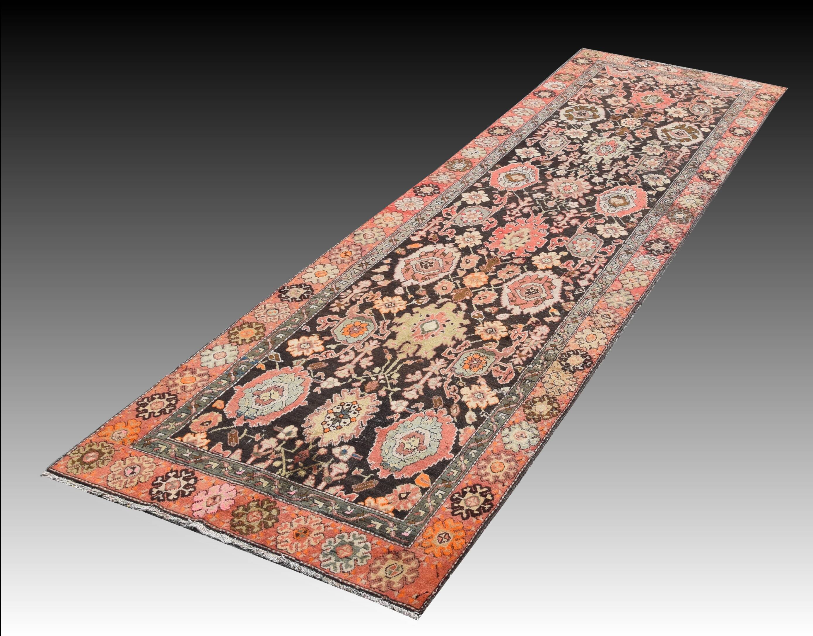 Antique 19th Century Karabagh Runner Rug: 4.80 X 1.30 Meters - Handmade