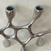 Vintage aluminium cast iron candlestick