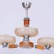 Art Deco Chandelier in Chromed Steel, Walnut and Glass, Czech, 1920s
