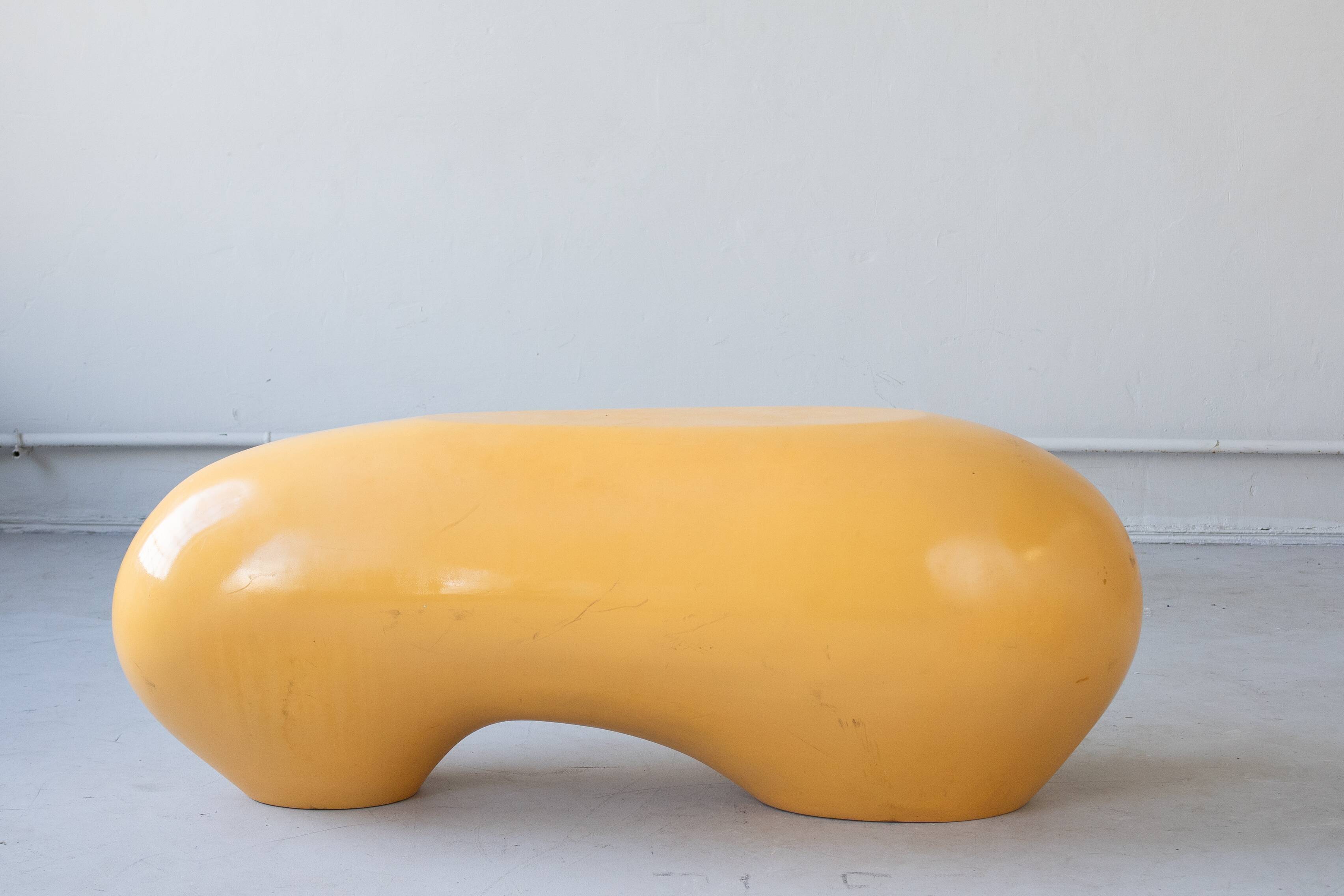 Orange Lacquered Armchair and Coffee Table by Luigi Colani, 1970s, Set of 2