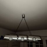 Space Age brushed aluminum pendant chandelier from the 70s