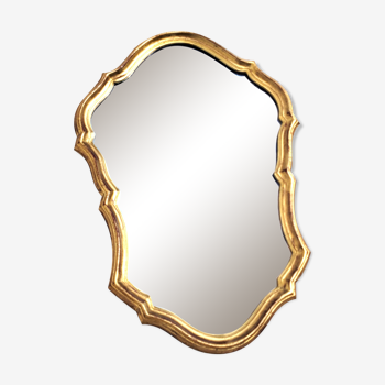 Miroir doré 33x48cm baroque 1960