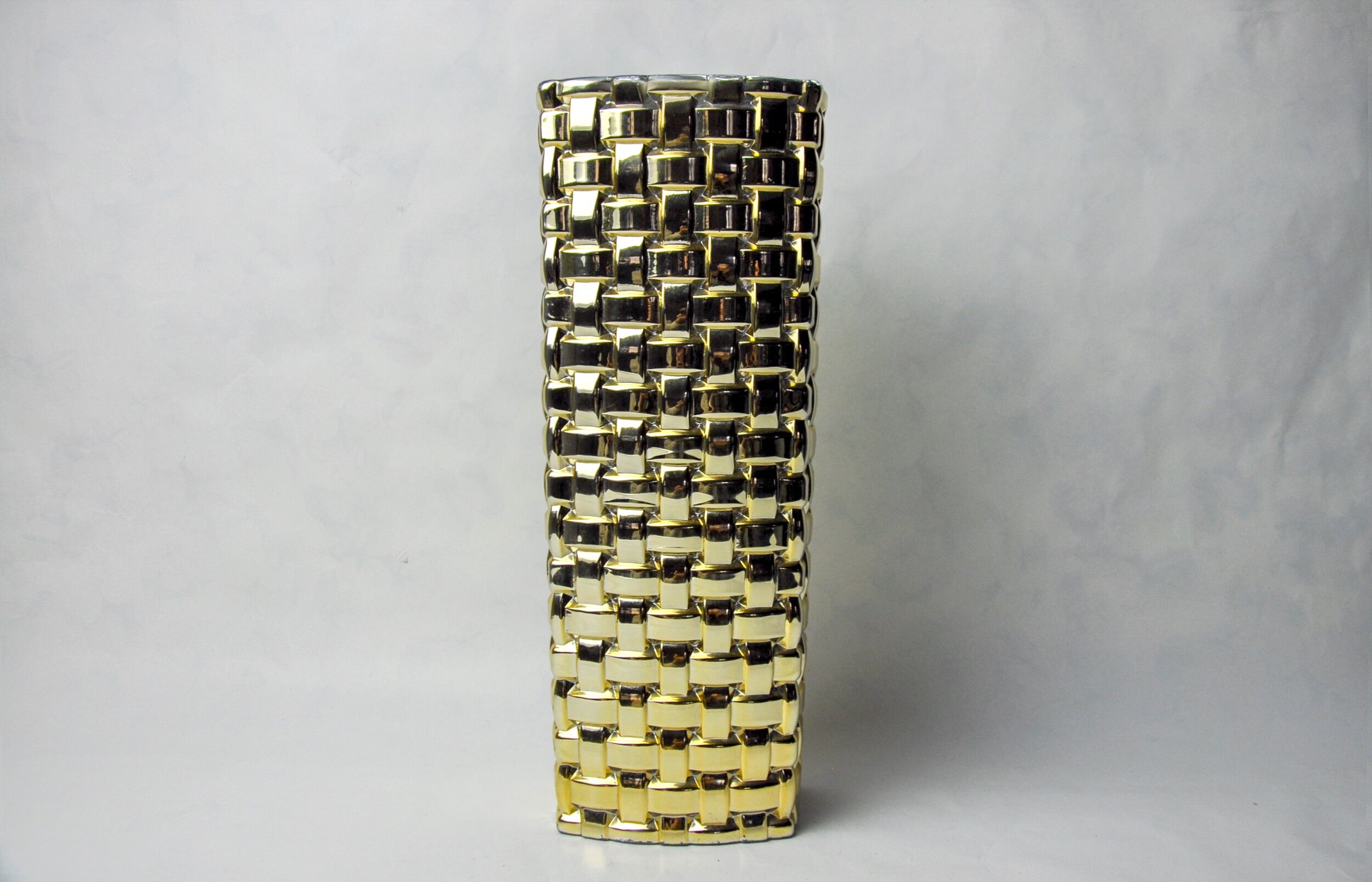 Golden Bamboo effect glass vase by Nachtmann, Germany, 1980