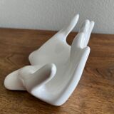 Empty white ceramic hand pocket