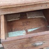 Deep console in old wood with two drawers